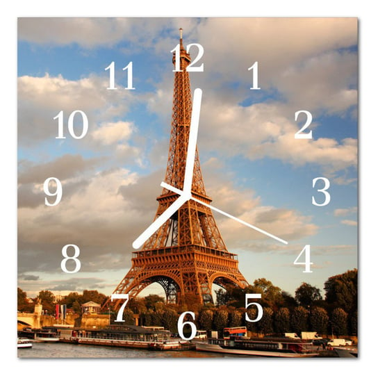 Zegar szklany ścienny Cichy Paryż Miasto Tulup