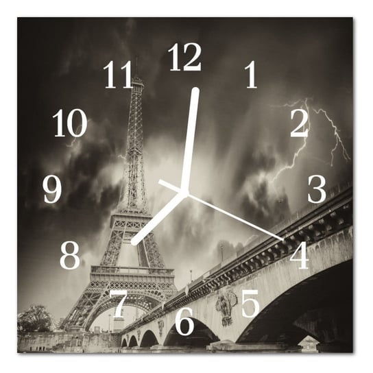 Zegar szklany ścienny Cichy Paryż Miasto Tulup