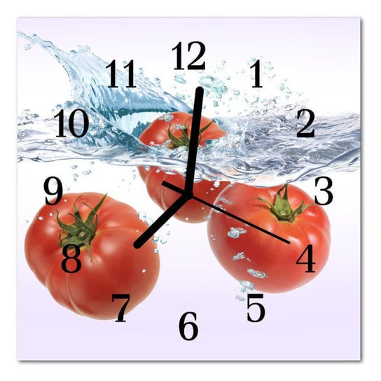 Zegar szklany ścienny Cichy Pomidory do kuchni Tulup