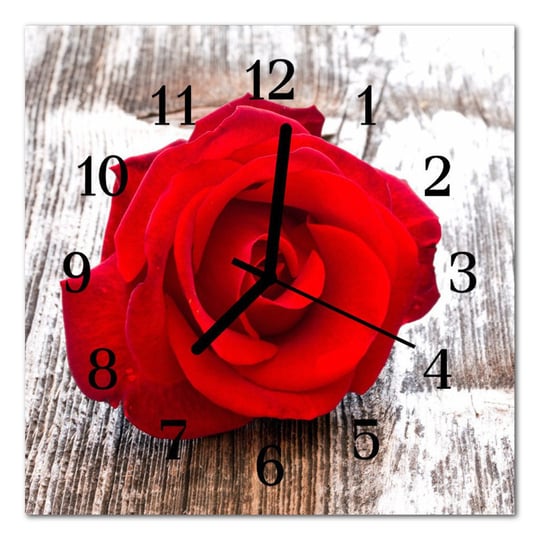 Zegar szklany ścienny Cichy Róża Kwiaty Tulup