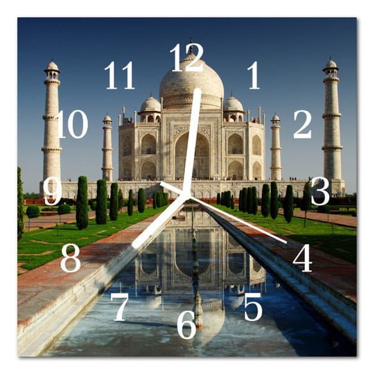 Zegar szklany ścienny Cichy Taj mahal Architektura Tulup