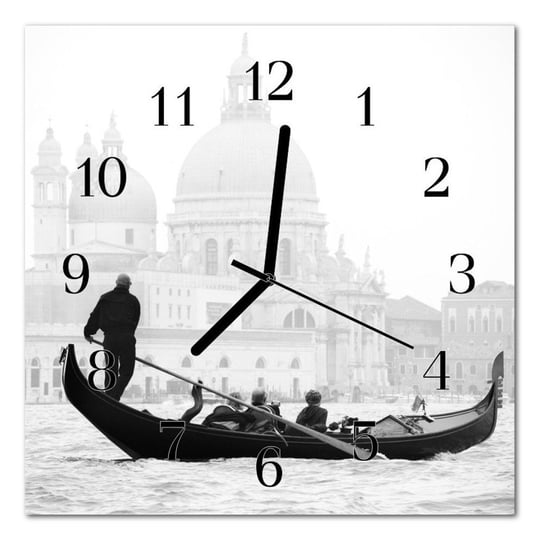 Zegar szklany ścienny Cichy Wenecja łódź Miasto Tulup