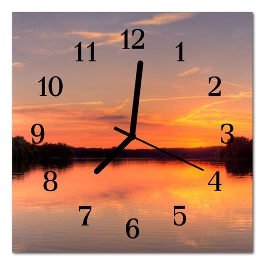 Zegar szklany ścienny Cichy Zachód słońca Natura Tulup