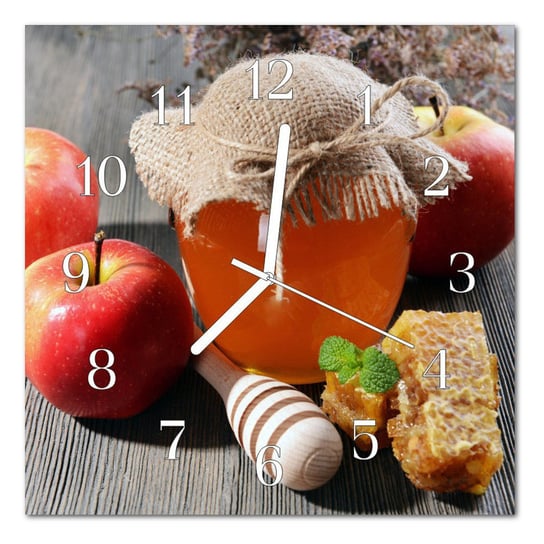 Zegar szklany ścienny Jabłko miód Owoc Natura Tulup