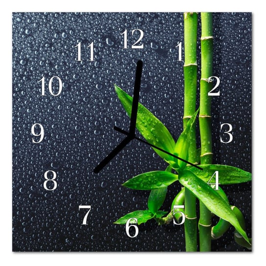 Zegar szklany ścienny Krople bambus Bambus Natura Tulup