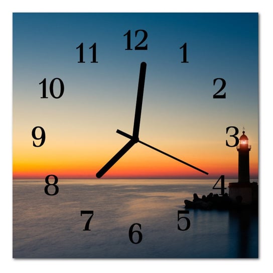 Zegar szklany ścienny Latarnia morska Krajobraz Tulup