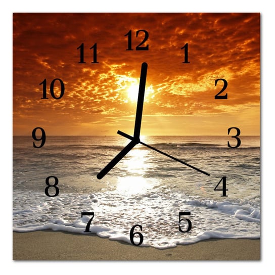 Zegar szklany ścienny Morze Plaża Krajobraz Tulup