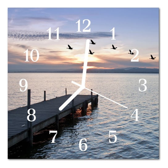 Zegar szklany ścienny Ptaki jezioro Zwierzęta Tulup