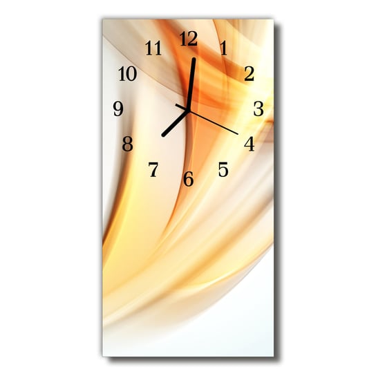Zegar szklany Sztuka Abstrakcja linie pomarańczowy Tulup