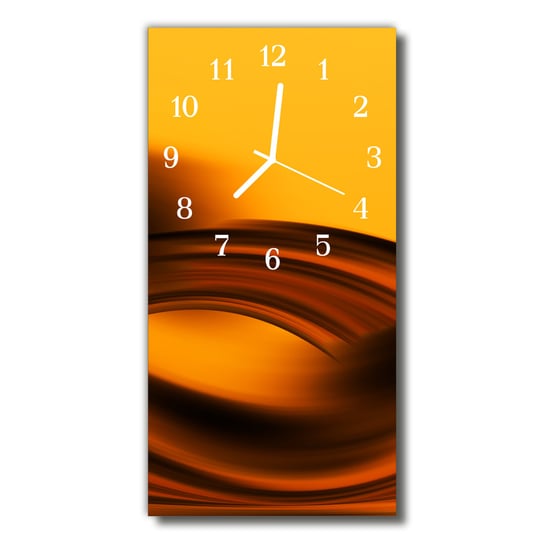 Zegar szklany Sztuka Fale abstrakcja pomarańczowy Tulup