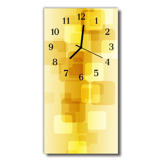 Zegar szklany Sztuka Złote prostokąty żółty Tulup