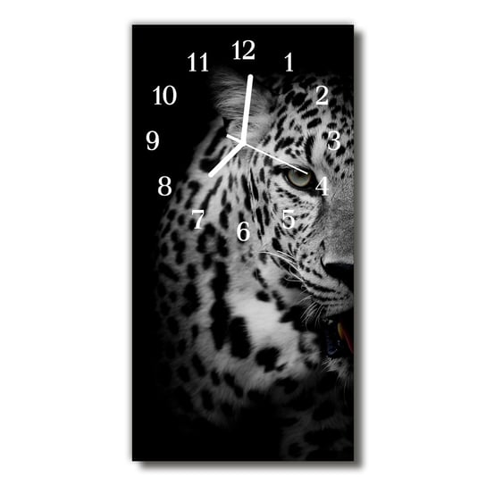 Zegar szklany Zwierzęta Tygrys Czarno-biały Tulup