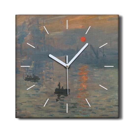 Zegar wiszący canvas 30x30 cm Wschód słońca Monet, Coloray Coloray