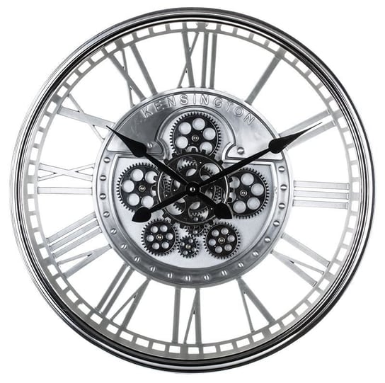 Zegar wiszący metal szkło srebrny 54 cm Art-Pol