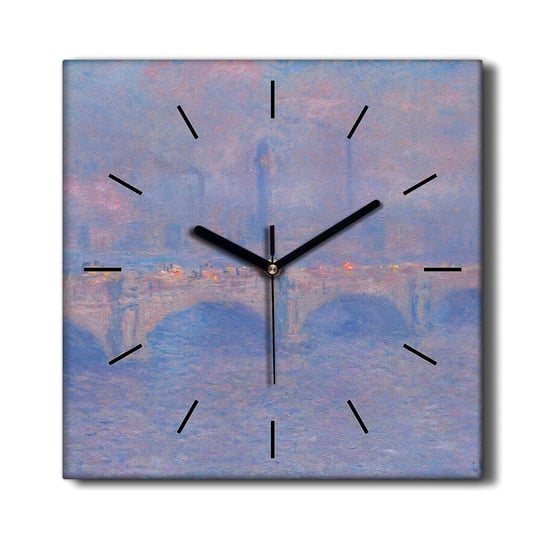 Zegar wiszący na płótnie Most waterloo Monet 30x30, Coloray Coloray
