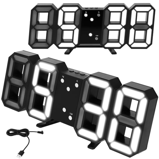 Zegar z budzikiem ISO TRADE 9143,Zegar Budzik Elektroniczny z Alarmem Termometr LED ISO TRADE LED czarny Iso Trade