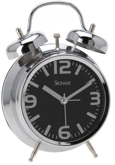 Zegar z budzikiem SEGNALE Retro, czarny, 6x16x12 cm Segnale