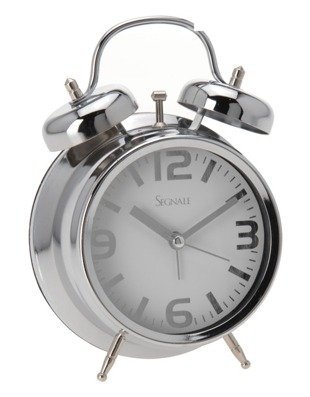 Zegar z budzikiem SEGNALE Retro, srebrny, 6x16x12 cm Segnale