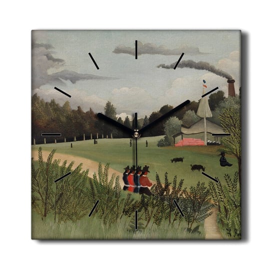 Zegar z grafiką na płótnie cichy Wieś las 30x30 cm, Coloray Coloray