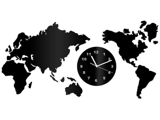 Zegar z pleksi na ścianę Mapa świata z białymi wskazówkami Congee.pl