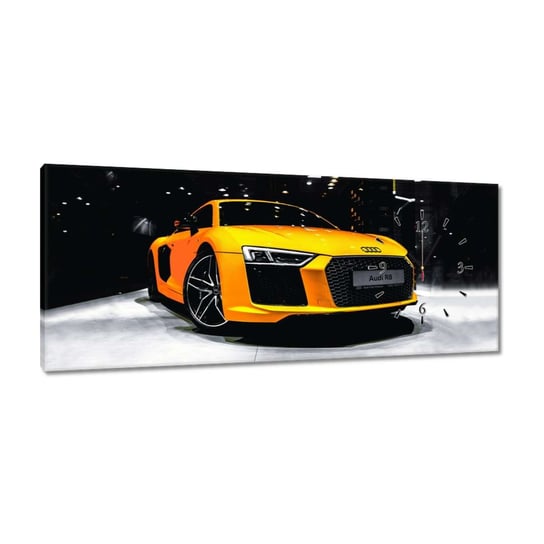 Zegar Żółte Audi R8, 100x40cm ZeSmakiem