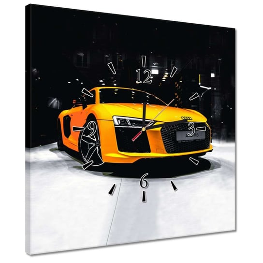 Zegar Żółte Audi R8, 40x40cm ZeSmakiem