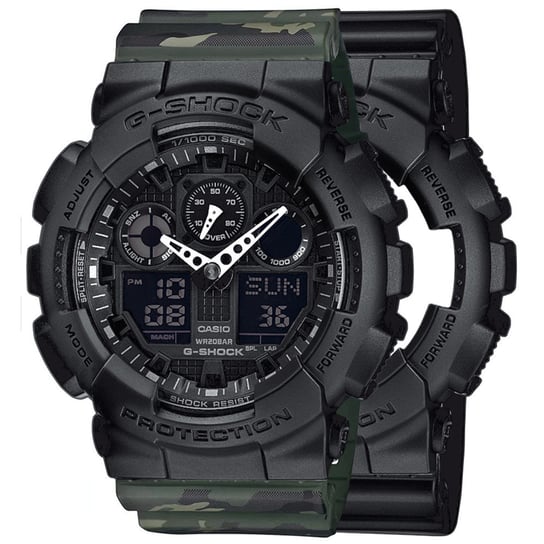 Zegarek Casio G-Shock SET GA-100-1A1ER + BEZEL 10358741 + PASEK 10561429 20BAR Casio