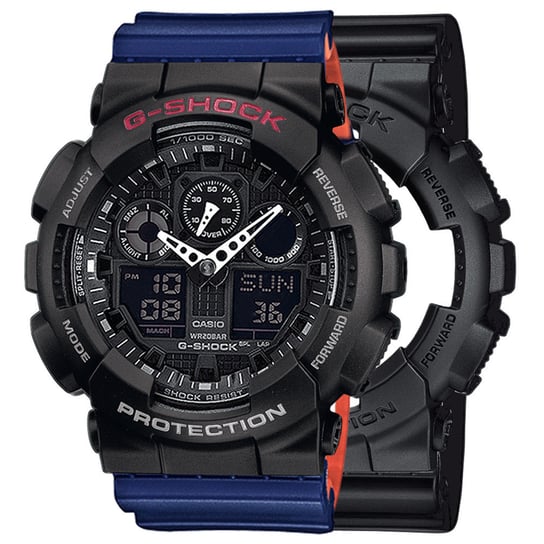 Zegarek Casio G-Shock SET GA-100-1A1ER + BEZEL 10378531 + PASEK 10527467 20BAR Casio