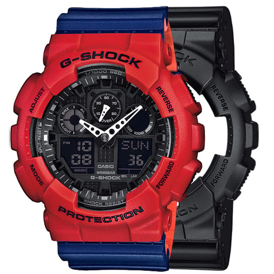 Zegarek Casio G-Shock SET GA-100-1A1ER + BEZEL 10395289 + PASEK 10527467 20BAR Casio