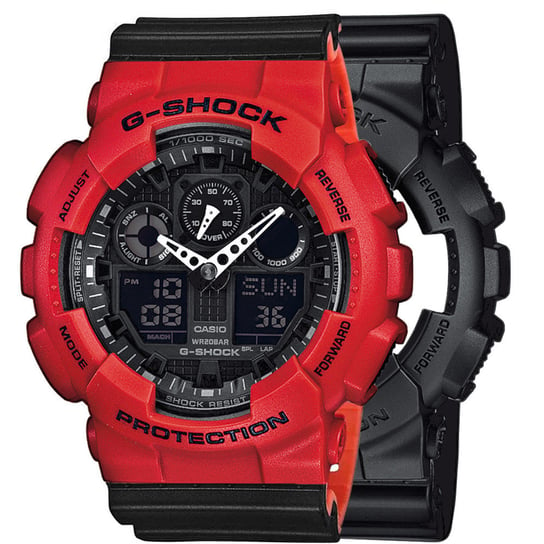 Zegarek Casio G-Shock SET GA-100-1A1ER + BEZEL 10395289 + PASEK 10577142 20BAR Casio