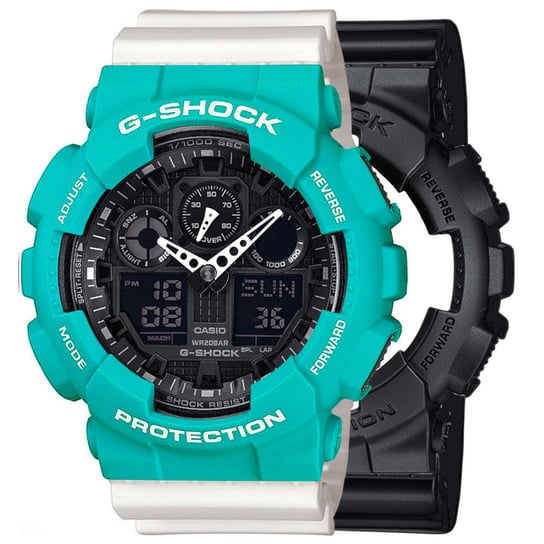 Zegarek Casio G-Shock SET GA-100-1A1ER + BEZEL 10410475 + PASEK 10366715 20BAR Casio