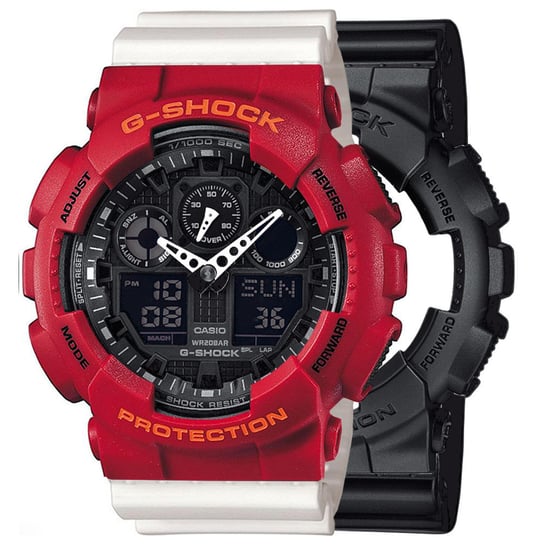 Zegarek Casio G-Shock SET GA-100-1A1ER + BEZEL 10441433 + PASEK 10366715 20BAR Casio