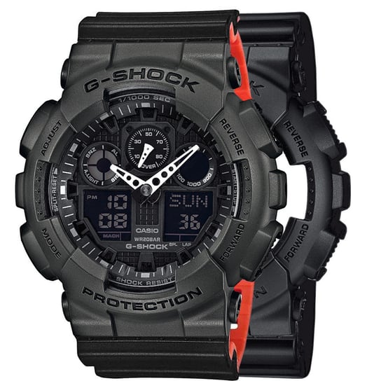 Zegarek Casio G-Shock SET GA-100-1A1ER + BEZEL 10467795 + PASEK 10577142 20BAR Casio