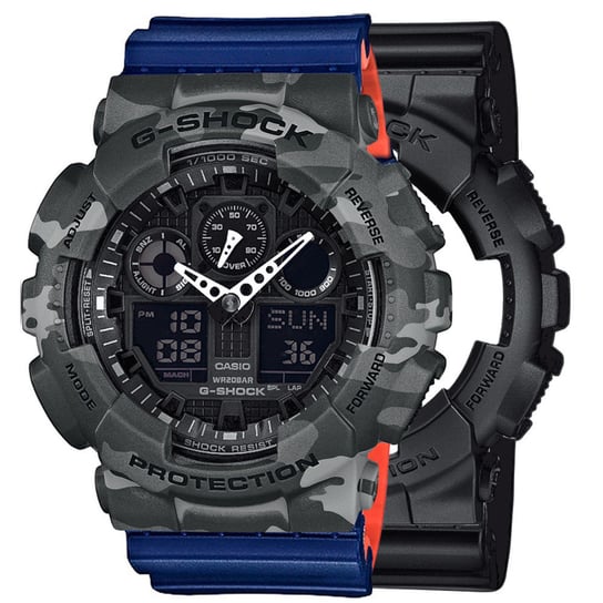 Zegarek Casio G-Shock SET GA-100-1A1ER + BEZEL 10507071 + PASEK 10527467 20BAR Casio