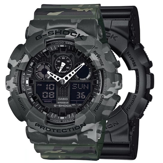 Zegarek Casio G-Shock SET GA-100-1A1ER + BEZEL 10507071 + PASEK 10561429 20BAR Casio