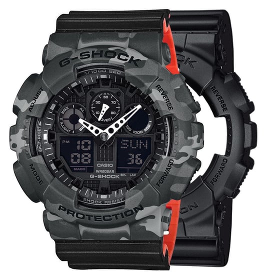 Zegarek Casio G-Shock SET GA-100-1A1ER + BEZEL 10507071 + PASEK 10577142 20BAR Casio