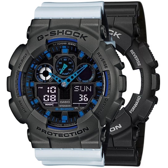 Zegarek Casio G-Shock SET GA-100-1A2ER + BEZEL 10467795 + PASEK 10527469 20BAR Casio