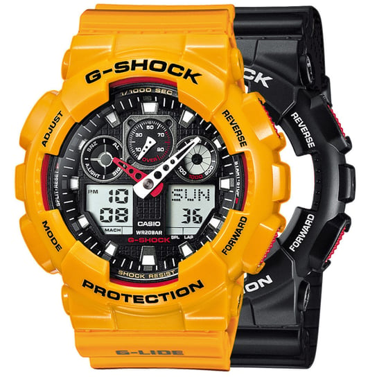 Zegarek Casio G-Shock SET GA-100-1A4ER + BEZEL 10347601 + PASEK 10457913 20BAR Casio