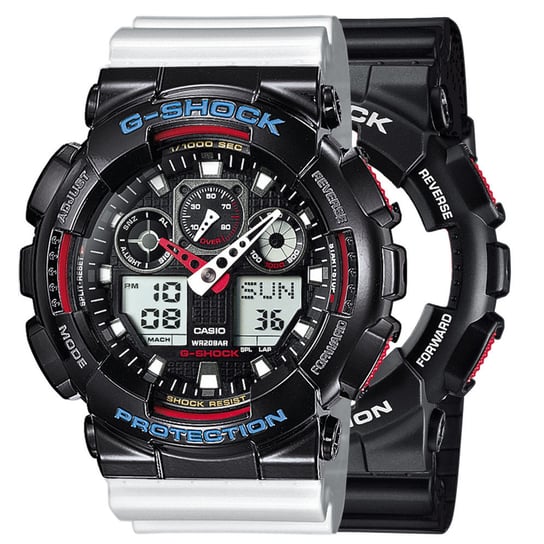 Zegarek Casio G-Shock SET GA-100-1A4ER + BEZEL 10407691 + PASEK 10347710 20BAR Casio