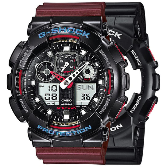 Zegarek Casio G-Shock SET GA-100-1A4ER + BEZEL 10407691 + PASEK 10477355 20BAR Casio