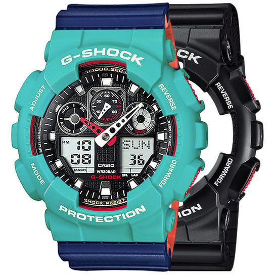 Zegarek Casio G-Shock SET GA-100-1A4ER + BEZEL 10410475 + PASEK 10527467 20BAR Casio