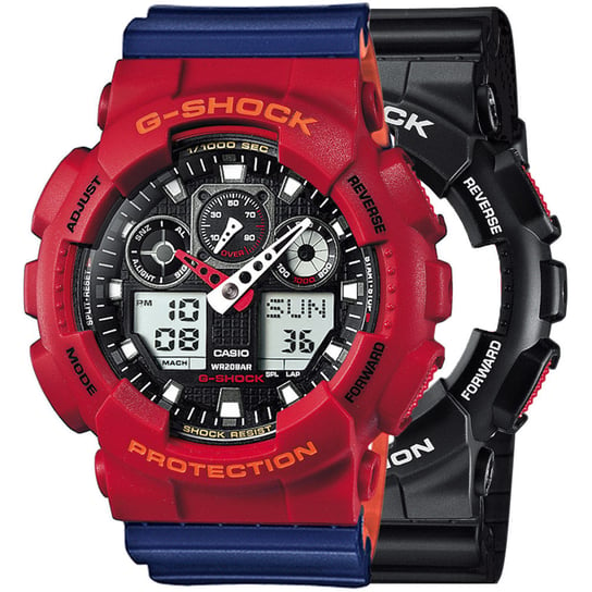 Zegarek Casio G-Shock SET GA-100-1A4ER + BEZEL 10441433 + PASEK 10527467 20BAR Casio