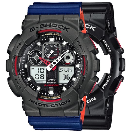 Zegarek Casio G-Shock SET GA-100-1A4ER + BEZEL 10467795 + PASEK 10527467 20BAR Casio