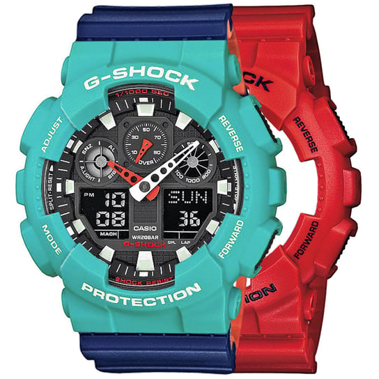 Zegarek Casio G-Shock SET GA-100B-4AER + BEZEL 10410475 + PASEK 10527467 20BAR Casio
