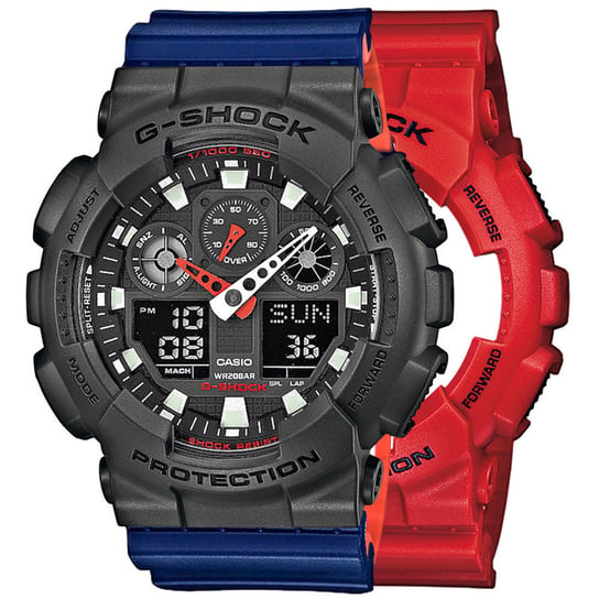 Zegarek Casio G-Shock SET GA-100B-4AER + BEZEL 10467795 + PASEK 10527467 20BAR Casio