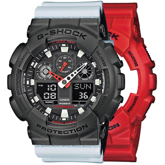 Zegarek Casio G-Shock SET GA-100B-4AER + BEZEL 10467795 + PASEK 10527469 20BAR Casio