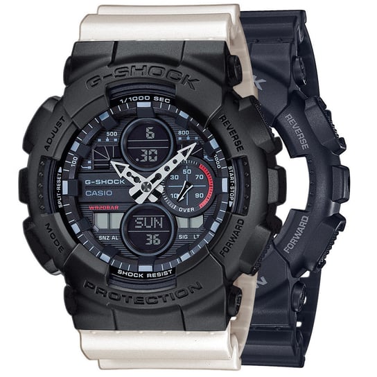 Zegarek Casio G-Shock SET GA-140-1A1ER + BEZEL 10358741 + PASEK 10395227 20BAR Casio