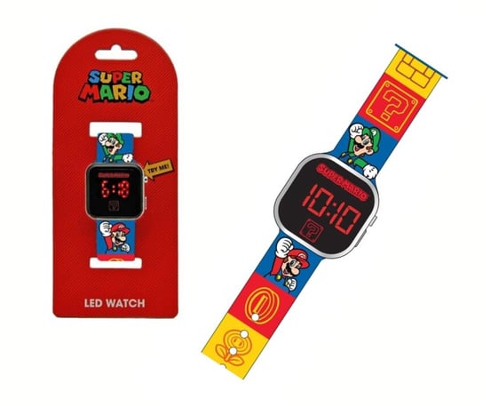 Zegarek Cyfrowy Led Na Rękę Super Mario Z Kalendarzem Dla Dzieci Super Mario