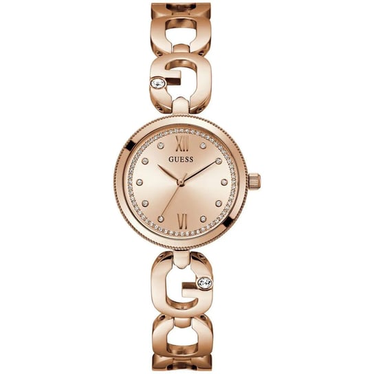 Zegarek Damski Guess GW0759L3 CYRKONIE różowe złoto GUESS