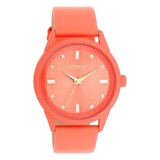 Zegarek damski Oozoo Timepieces analogowy skórzany pomarańczowy UOC11285 Oozoo